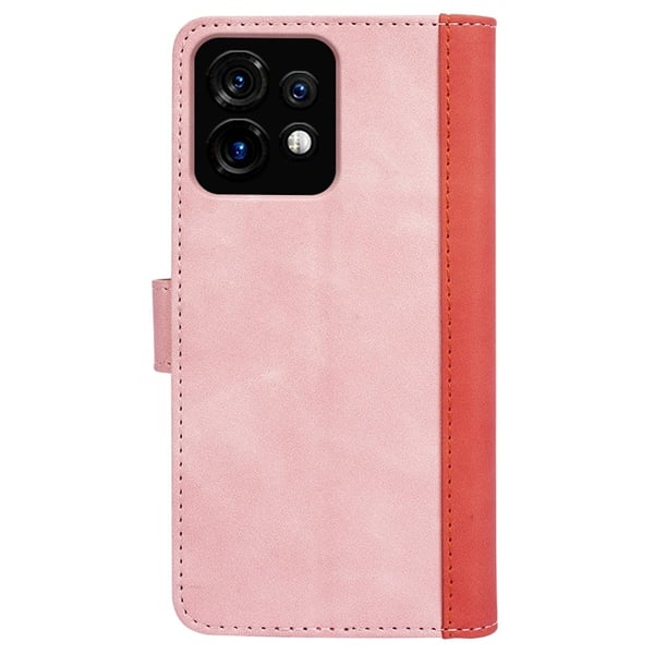 Tofarget lærdeksel for Motorola Moto X40 / Motorola Edge 40 - Rosa