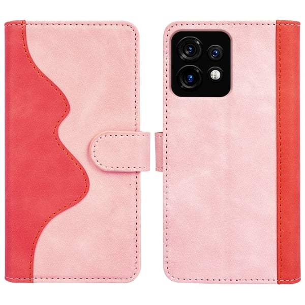 Tofarget lærdeksel for Motorola Moto X40 / Motorola Edge 40 - Rosa