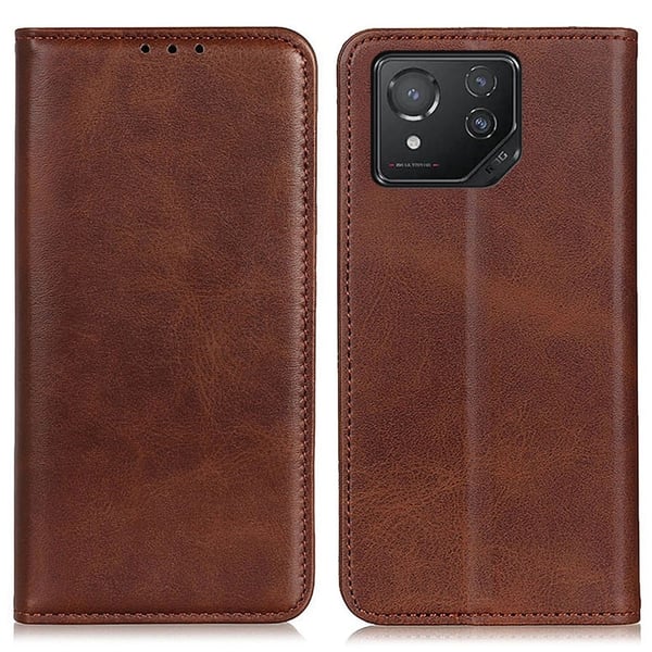 Flipveske i ekte skinn i lommebokstil for Asus ROG Phone 8 - Kaffe