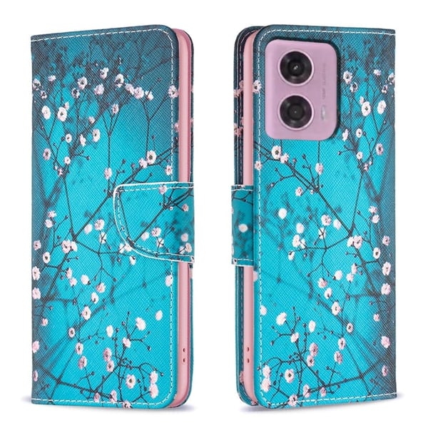 Wonderland Motorola Moto G24 flip-etui - Plommeblomst