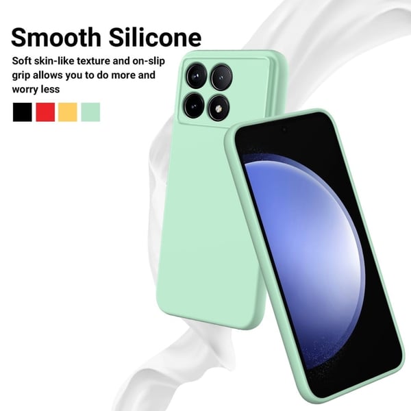 Matt flytende silikondeksel for Xiaomi Redmi K70 / Xiaomi Redmi K70 Pro - Grønn