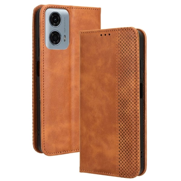 Bofink Vintage Motorola Moto G34 nahkakotelo - Ruskea