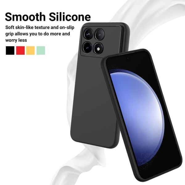 Matt flytende silikondeksel for Xiaomi Redmi K70 / Xiaomi Redmi K70 Pro - Svart