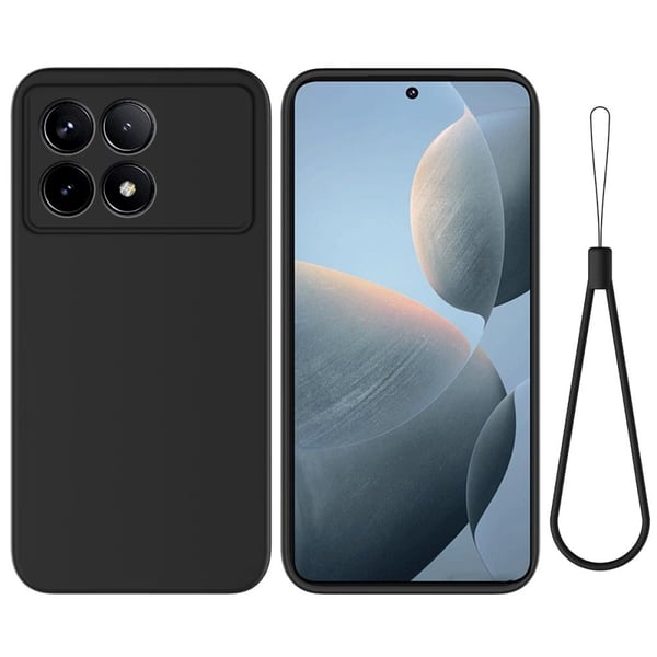 Matt flytende silikondeksel for Xiaomi Redmi K70E / Xiaomi Poco X6 Pro - Svart