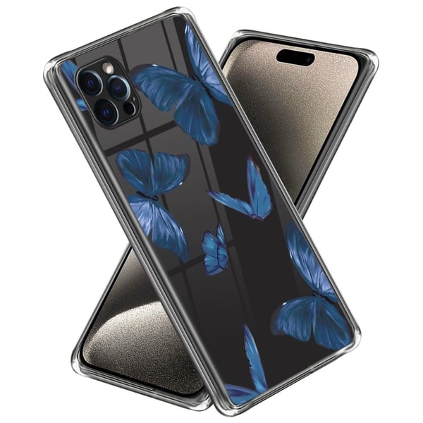 Deco iPhone 15 Pro Max deksel - Blå Sommerfugler