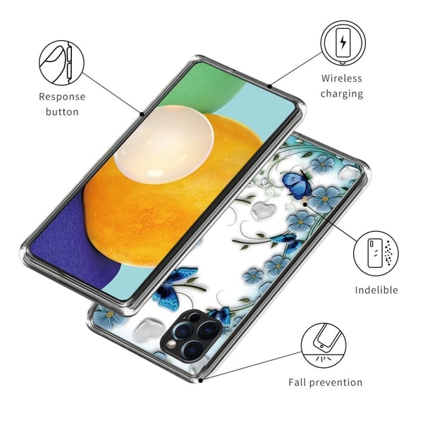 Deco iPhone 15 Pro Max deksel - Sommerfugl Og Blomst