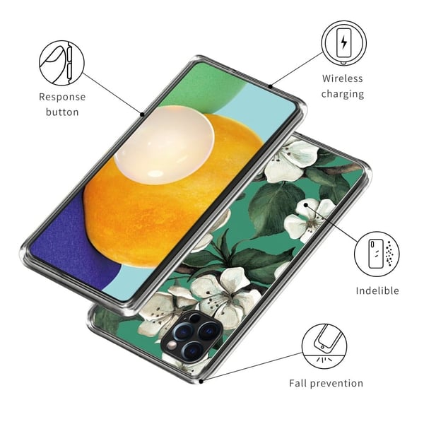 Deco iPhone 15 Pro deksel - Hvite Blomster