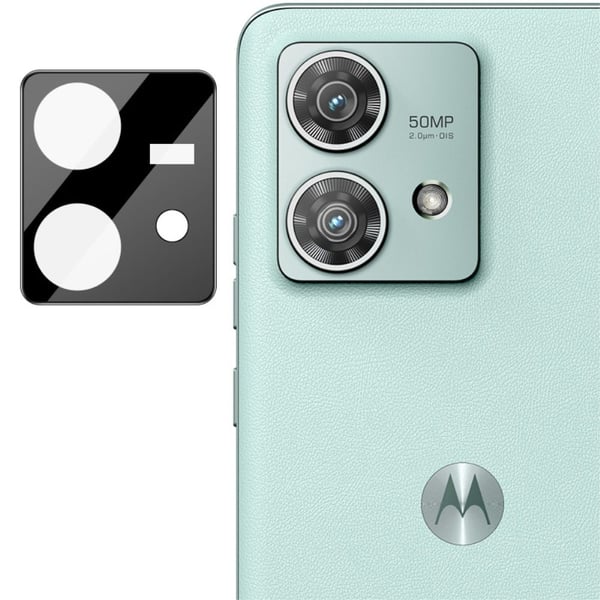 IMAK kamerabeskytter i glass med akryllinsedeksel for Motorola Edge 40 Neo - Sort Utgave