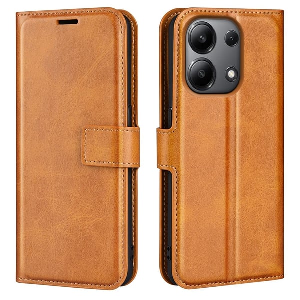 Skinn-etui i lommebok-stil for Xiaomi Redmi Note 13 - Gul