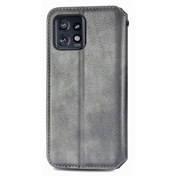 Skinn-etui med stilfult rombeavtrykk for Motorola Edge 40 Pro / Motorola Moto X40 - Grå