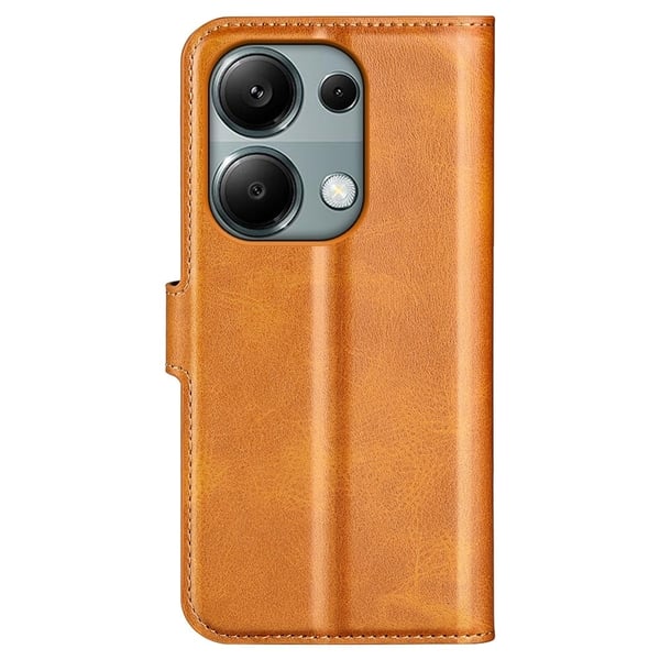 Skinn-etui i lommebok-stil for Xiaomi Redmi Note 13 Pro 4G - Gul