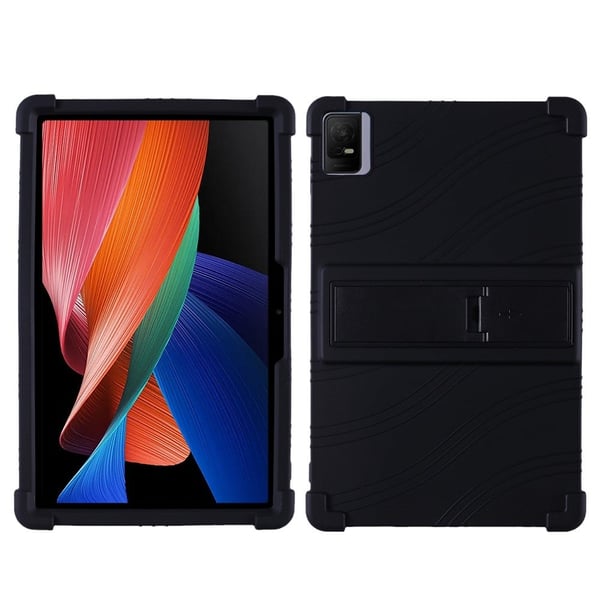 TCL Tab 11 Silikoni Tablet Case Bump Resistant Kickstand paksuuntunut Corner Protective Tablet Cover - Musta