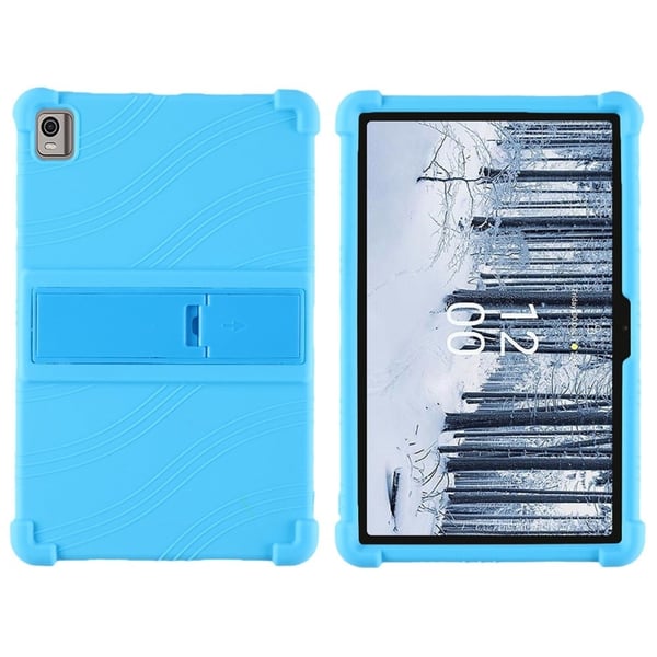 Nokia T21 Soft Silicone Drop Protective Tablet Case Bump Resistant Kickstand Shockproof Tablet Cover - Himmelblå