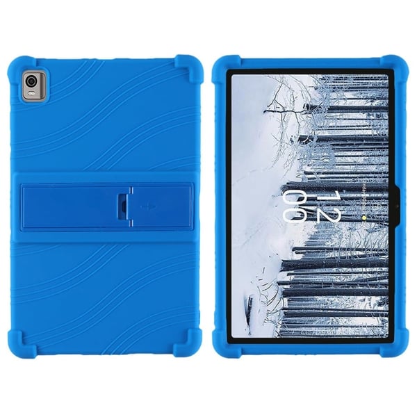 Nokia T21 Soft Silicone Drop Protective Tablet Case Bump Resistant Kickstand Shockproof Tablet Cover - Mørkeblå
