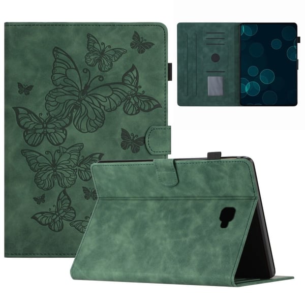 Samsung Galaxy Tab A 10.1 (2016) T580 T585 Kortholder Tablet Etui Imprinted Tablet lædercover med stander - Militærgrøn