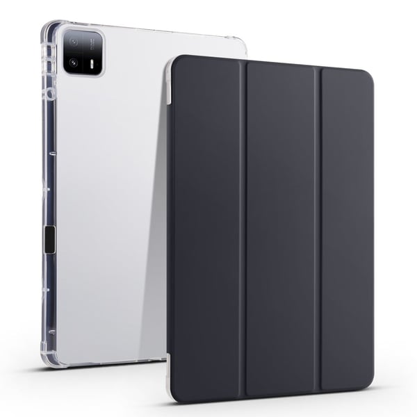 Xiaomi Pad 6 Max 14 Etui med trefoldig stativ og klar bakside for nettbrett med pennspor - Svart Xiaomi Pad 6 Max 14 Etui med trefoldig stativ og klar bakside for nettbrett med pennspor - Svart