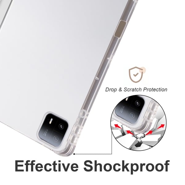 Xiaomi Pad 6 Max 14 Etui med trefoldig stativ og klar bakside for nettbrett med pennspor - Grå