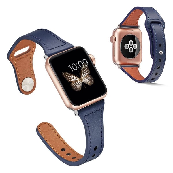Apple Watch Series 6 / 5 40mm cool urrem i ægte læder - Blå