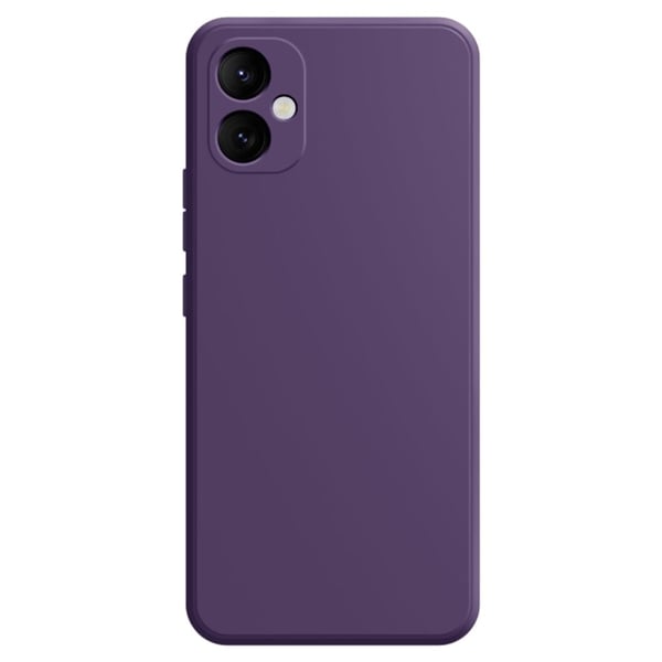 Mikrokuituvuorattu pehmeä kuminen puhelimen kuori Samsung Galaxy A05 - Tumma Violetti