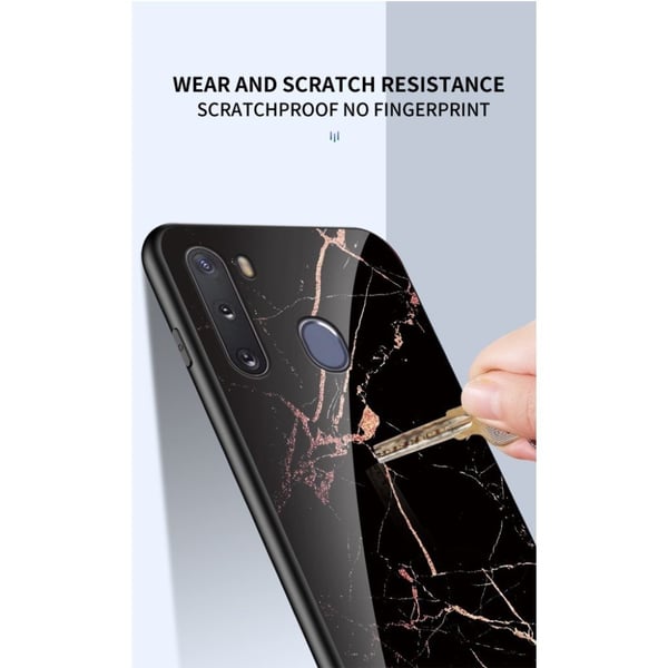 Fantasy Marble Samsung Galaxy A21 kuoret - Musta / Kulta