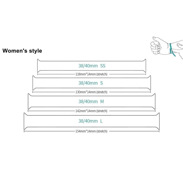 Apple Watch Series 41mm - 40mm - 38mm silikon smartklokkerem, str: S - Vinrød