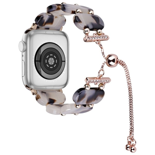 Apple Watch Series 49 mm - 45 mm - 44 mm - 42 mm harpiksarmbånd - Mørkebrun + Hvit