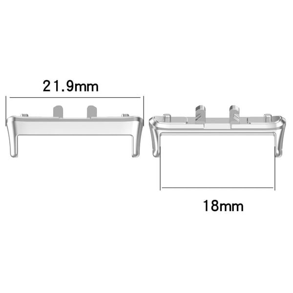 1 par håndleddsremkontakt Samsung Galaxy Fit3 (SM-R390) 18 mm metalladapter for armbånd - Svart