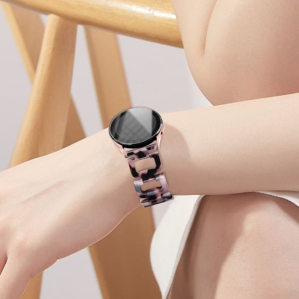 D-formet reim LG Watch Sport Smart Watch Harpiksarmbånd Erstatningsarmbånd - Rosa + Svart