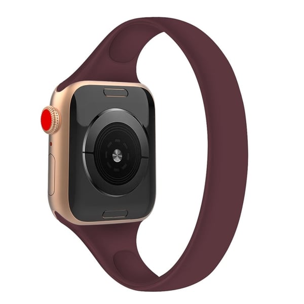Apple Watch Series 41mm - 40mm - 38mm Silikonarmbånd, str: L - Vinrød