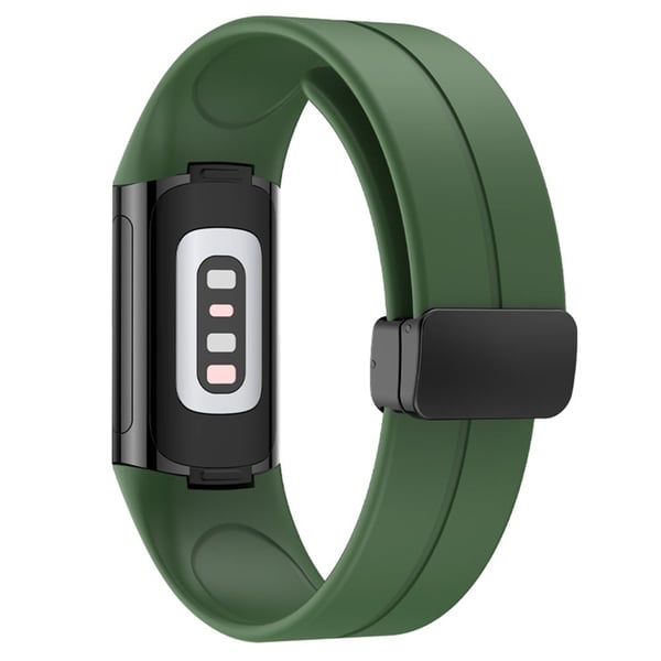 Fitbit Charge 5 / Charge 6 Watch Strap Magnetic Silicone Band - Grøn