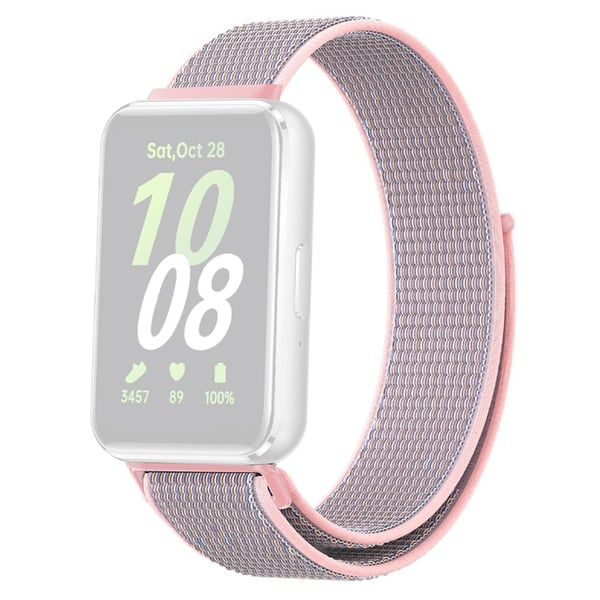 Samsung Galaxy Fit3 udskiftningsrem Flettet nylon Smart Watch-bånd - Lyserød