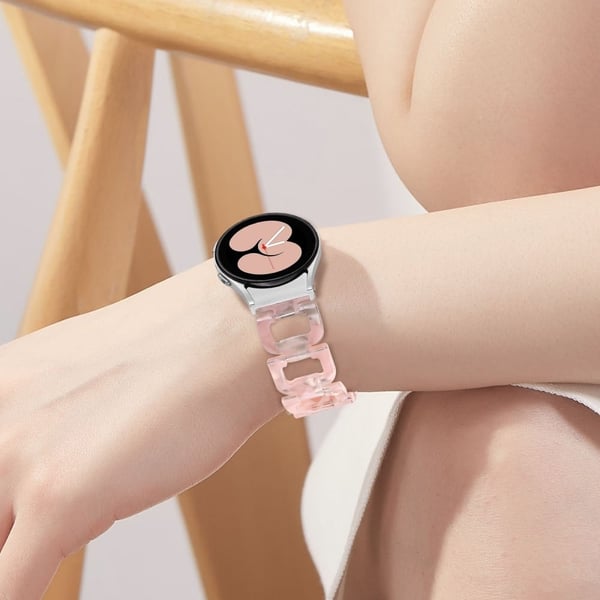 Harpiksrem Samsung Galaxy Watch6 40mm / 44mm / Watch6 Classic 43mm / 47mm D-formet armbånd - Lyserosa