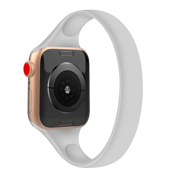 Apple Watch Series 41mm - 40mm - 38mm Silikonarmbånd, str: L - Lysegrå