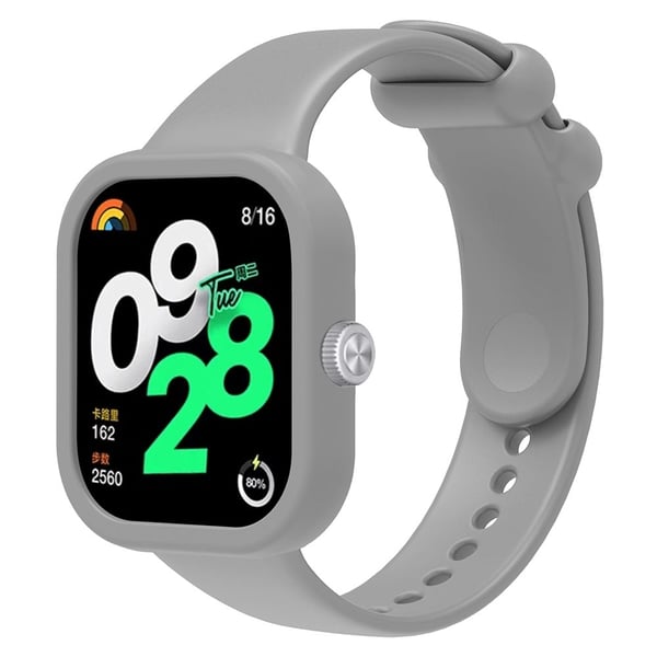 Xiaomi Redmi Watch 4 Silikone urrem håndledsrem med urkasse - Grå