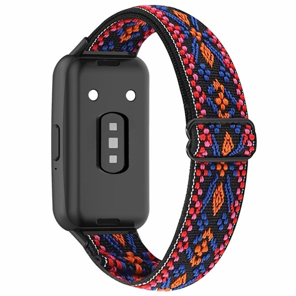 Samsung Galaxy Fit3-klokkerem Elastisk nylonjusterbart smartklokkearmbånd - Oransje Rosa