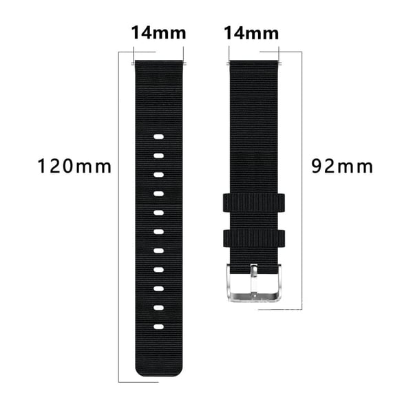 Garmin Lily 2 Nylon Watch Band Justerbar Pin Buckle 14mm håndledsrem udskiftning - Brun