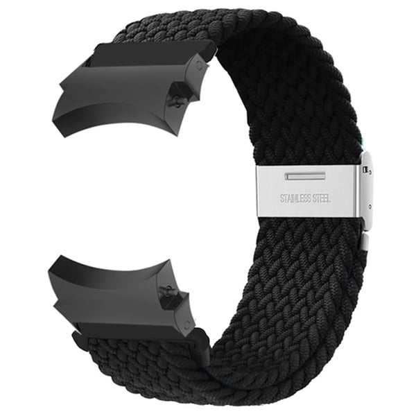 Samsung Galaxy Watch4 / Watch 5 / Watch6 Classic Series Urrem Nylon Flettet Urrem - Sort