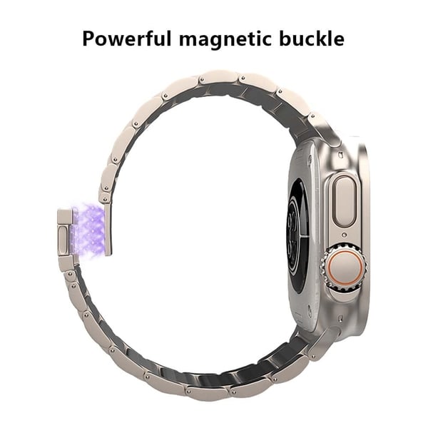 Apple Watch Series 49 mm - 45 mm - 44 mm magnetisk reim av titanstålbånd - Grå
