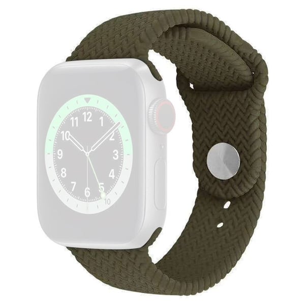 Apple Watch Series 41mm - 40mm - 38mm Silikonarmbånd med vevd tekstur - Olivengrønn