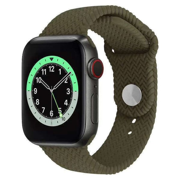 Apple Watch Series 41mm - 40mm - 38mm Silikonarmbånd med vevd tekstur - Olivengrønn