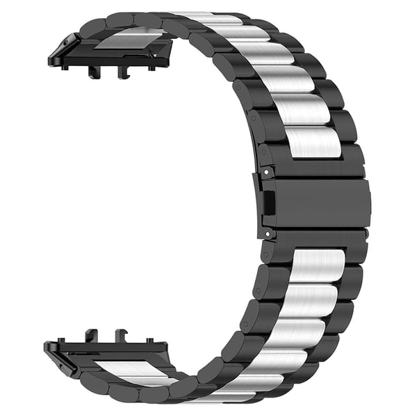 Samsung Galaxy Fit3 Quick Release-klokkearmbånd i rustfritt stål - Svart / Sølv / Svart Samsung Galaxy Fit3 Quick Release-klokkearmbånd i rustfritt stål - Svart / Sølv / Svart