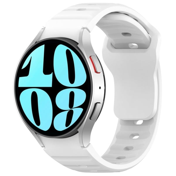 Samsung Galaxy Watch4 / Watch 5 / Watch 5 Pro / Watch6 Silikon Sportsbånd Erstatningsarmbånd - Hvit