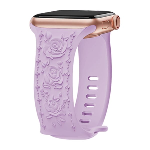 Pregede reimer Apple Watch Series 49mm - 45mm - 44mm - 42mmSilikonbånd - Lavendel