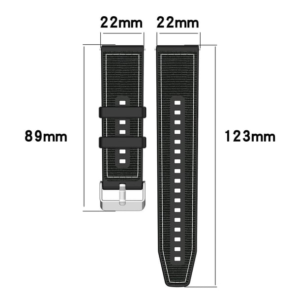 Samsung Galaxy Watch3 45mm / Huawei Watch GT 4 46mm Urrem 22mm Silikone og Nylon Armbånd - Sort