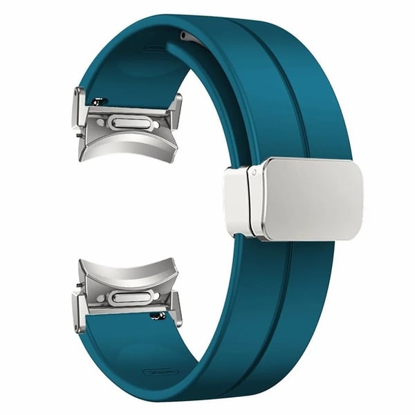 Samsung Galaxy Watch4 / Watch 5 / Watch6 Håndleddsrem Mykt silikonarmbånd med magnetisk spenne - Rock Cyan