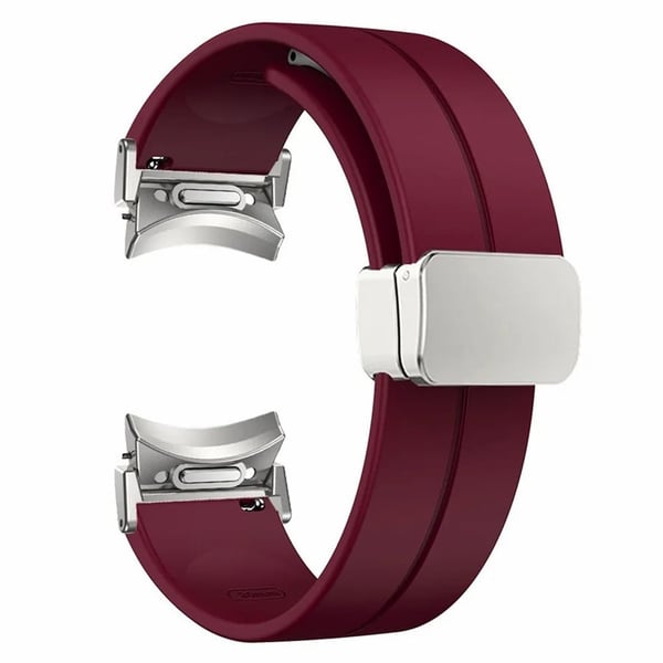 Samsung Galaxy Watch4 / Watch 5 / Watch6 Håndleddsrem Mykt silikonarmbånd med magnetisk spenne - Vinrød
