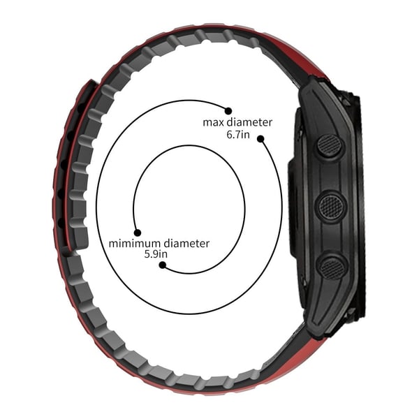 Garmin Fenix 5 / 5X / 6X / 7X erstatningsrem 26mm Dual Color Silicone Smart Watchband - Militærgrønn / Svart