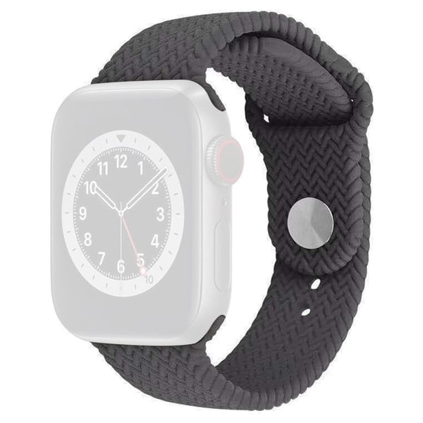 Apple Watch Series 41mm - 40mm - 38mm Silikonarmbånd med vevd tekstur - Grå
