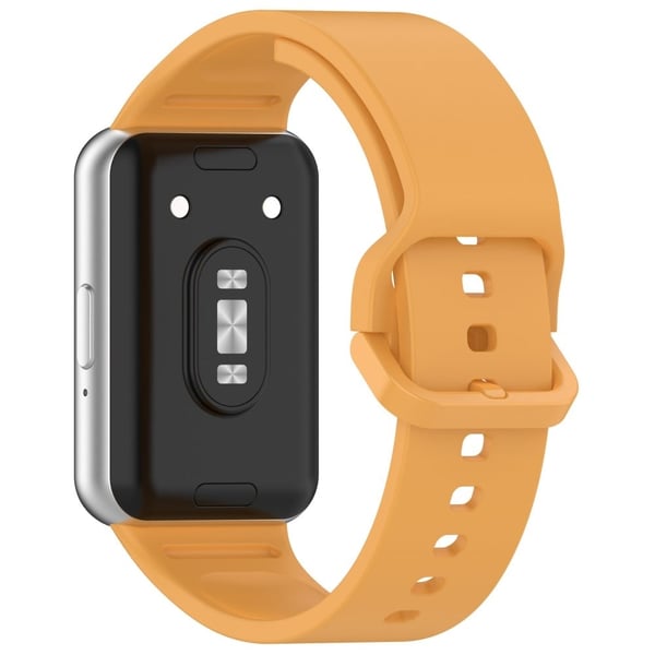 Samsung Galaxy Fit3 (SM-R390) kelloranneke pehmeä silikoniranneke litteällä soljella - Keltainen