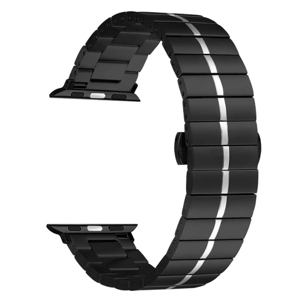 Klokkerem Apple Watch Ultra / Ultra 2 49mm / Serie 8 7 9 45mm / Serie 6 5 4 SE SE (2022) 44mm / Serie 3 2 1 42mm Metallbånd - Svart + Sølv Klokkerem Apple Watch Ultra / Ultra 2 49mm / Serie 8 7 9 45mm / Serie 6 5 4 SE SE (2022) 44mm / Serie 3 2 1 42mm Metallbånd - Svart + Sølv